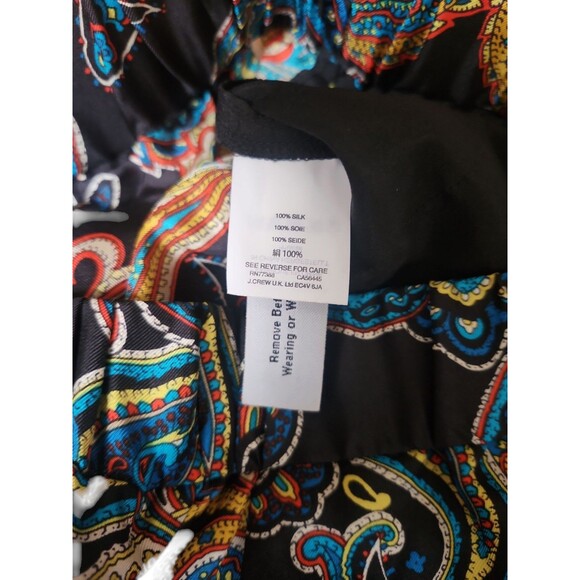 J. Crew Silk Paisley Maximalist Cropped Pants Women's Size 4 Black Resort Office - Picture 9 of 9